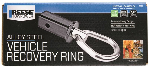 REESE TOWPOWER 70655 Hitch Tow Ring, 2 in Dia Eye, 10,000 lb Working Load, Steel, Zinc