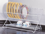 Simple Spaces JI-22W-3L Dish Rack, 20 lb Capacity, 18-1/4 in L, 12-3/4 in W, 11 in H, Steel, White, White PE Coated