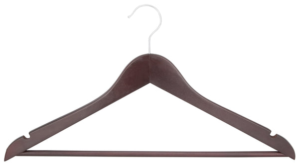 Simple Spaces HEA00040G Cloth Hanger Set, 6.6 lb Capacity, Steel/Wood, Mahogany
