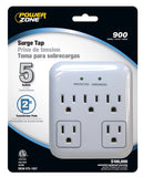 PowerZone OR802155 Tap Surge Protector, 15 A, Gray & White