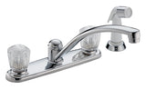 DELTA Classic Series 2402LF Kitchen Faucet with Side Sprayer, 1.8 gpm, 2-Faucet Handle, Brass, Chrome Plated