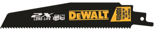 DeWALT DWA4176B25 Reciprocating Saw Blade, 1 in W, 6 in L, 10 TPI