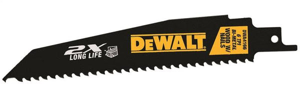 DeWALT DWA4166 Reciprocating Saw Blade, 1 in W, 6 in L, 6 TPI