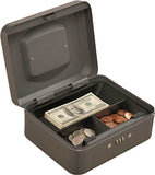 ProSource TS0037 Cash Box, 7-7/8 L x 6-1/4 W x 3-1/2 H in Exterior, Steel, Combination Lock, 3-Compartment