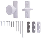 ProSource 47035-UW-PS Knob Latch, Zinc, White, 5/8 to 1-1/2 in Thick Door, 1 in Backset