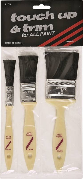 Linzer 8222309 Paint Brush Set, Touch-Up Quality, 3-Brush
