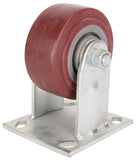 ProSource JC-P01 Rigid Caster, 4 in Dia Wheel, 2 in W Wheel, PU Wheel, Gray, 350 lb, Steel Housing Material