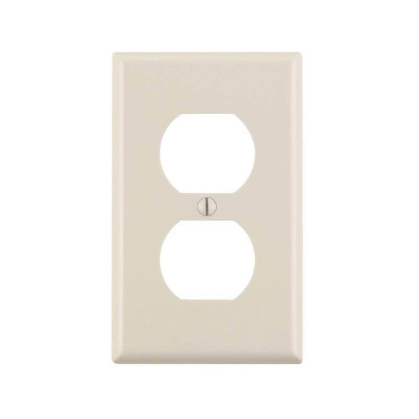 Leviton 78003 Receptacle Wallplate, 4-1/2 in L, 2-3/4 in W, 1 -Gang, Thermoset, Light Almond, Smooth