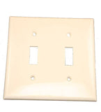 Leviton 011-80709-00T Wallplate, 4-1/2 in L, 2-3/4 in W, 2 -Gang, Nylon, Light Almond, Smooth