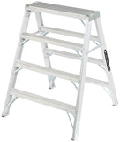 Louisville L-2032-04 Sawhorse, 300 lb, 36-1/4 in W, 48-3/4 in H, 8-5/8 in D, Aluminum, Silver