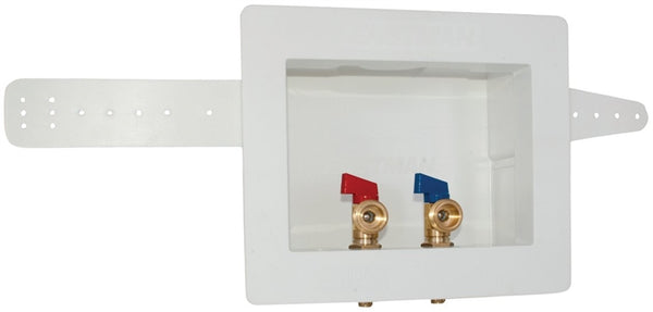 EASTMAN 60245 Washing Machine Outlet Box, 1/2, 3/4 in Connection, Brass