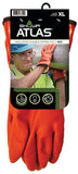 ATLAS 460XL-10.RT Insulated Coated Gloves, XL, 11-13/16 in L, Gauntlet Cuff, PVC Glove, Orange