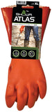ATLAS 620XL-10.RT Coated Gloves, XL, 12 in L, Gauntlet Cuff, PVC Glove, Orange