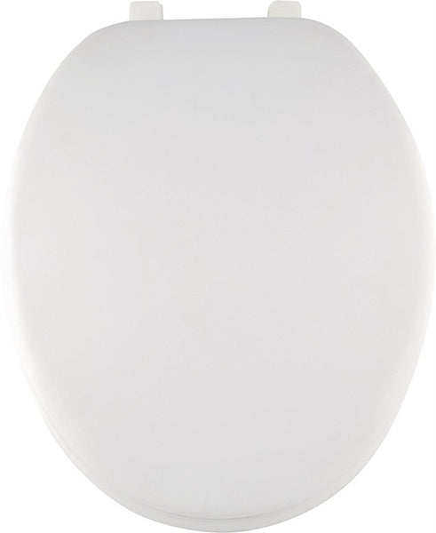 ProSource ES001-WH Toilet Seat, Elongated, PP, White, Plastic Hinge