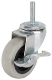 ProSource JC-N08-G Swivel Caster with Brake, 3 in Dia Wheel, 3 in W Wheel, Thermoplastic Rubber Wheel, Gray, 130 lb