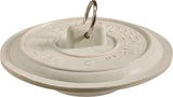 Plumb Pak PP820-4 Tub Stopper with Ring, Rubber, White, For: Laundry and Bathtubs with 1-1/2 to 2 in Drain