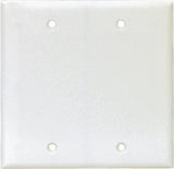 Eaton Cooper Wiring PJ23W Wallplate, 8 in L, 1/4 in W, 2 -Gang, Polycarbonate, White, High-Gloss, Box Mounting