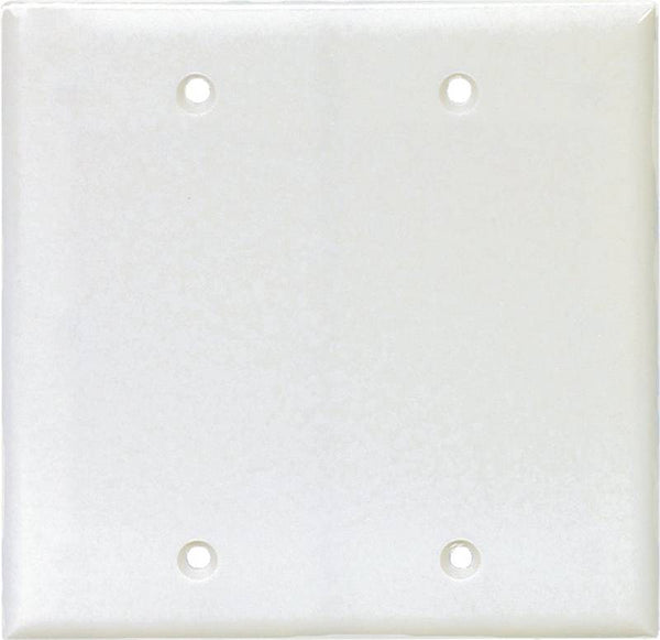 Eaton Cooper Wiring PJ23W Wallplate, 8 in L, 1/4 in W, 2 -Gang, Polycarbonate, White, High-Gloss, Box Mounting