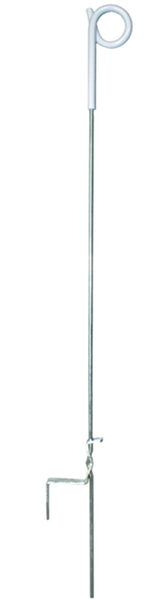 Zareba PTP39A Pigtail Step-In Fence Post, 4 ft OAH, Plastic/Steel, Silver