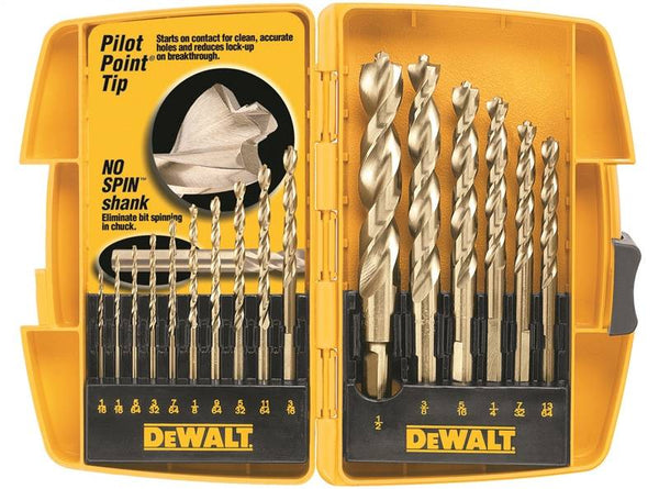 DeWALT DW1956 Drill Bit Set, High Performance, 16-Piece, Steel, Ferrous Oxide