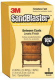 3M SandBlaster 9564 Sanding Sponge, 4-1/2 in L, 2-1/2 in W, 180 Grit, Fine, Aluminum Oxide Abrasive