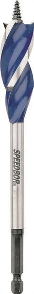 IRWIN SPEEDBOR 3041018 Wood Boring Bit, 15-16 in Dia, 6 in OAL, Auger Bit, Tapered Flute, 3-Flute, 1-4 in Dia Shank