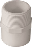 GENOVA 300 Series 30454 Reducing Pipe Adapter, 1-1/4 x 1-1/2 in, Slip x MIP, PVC, White, SCH 40 Schedule