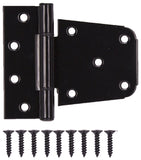 ProSource LR-183-PS Gate Hinge, Steel, Black, Fixed Pin, 180 deg Range of Motion, 46 (Pair) lb