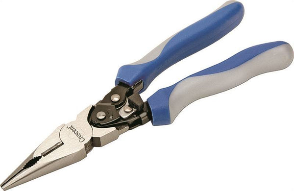 Crescent Pro Series PS6549C Nose Plier, 9 in OAL, Blue/Gray Handle, Co-Molded Grip Handle, 1-9/32 in W Jaw