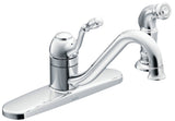 Moen Lindley Series CA87009 Kitchen Faucet, 1.5 gpm, 1-Faucet Handle, Stainless Steel, Chrome Plated, Deck Mounting