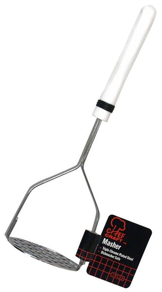 CHEF CRAFT 12923 Potato Masher, Stainless Steel Head, Black Handle