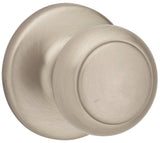 Kwikset 200CV-15 CP Door Knob, Satin Nickel, 1-3/8 to 1-3/4 in Thick Door, 2-1/4 in Strike