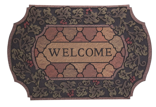 Simple Spaces T199 Door Mat, 35 in L, 23 in W, Flocking Pattern, Polyester Surface