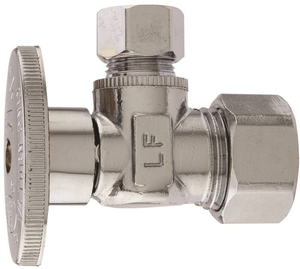 Plumb Pak PP2659PCLF Shut-Off Valve, 5/8 x 3/8 in Connection, Compression, Brass Body