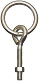 National Hardware 2061BC Series N220-624 Hitch Ring with Eye Bolt, 160 lb Working Load, 2 in ID Dia Ring, Steel, Zinc