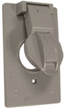 HUBBELL 5155-5 Cover, 1-13/32 in Dia, 4-9/16 in L, 2-13/16 in W, Metal, Gray, Powder-Coated