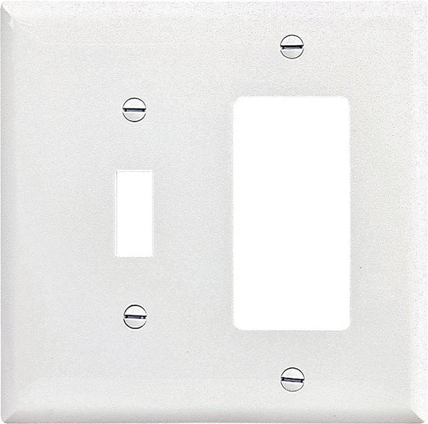 WALL PLATE 2G TGL/DECR MID WHT