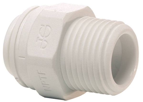 John Guest PP011223WP Pipe Connector, 3/8 in, FNPT, Polypropylene, 150 psi Pressure