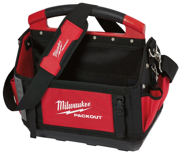 Milwaukee 48-22-8315 Tool Tote, 15 in W, 11 in D, 17 in H, 32-Pocket, Polyester, Red