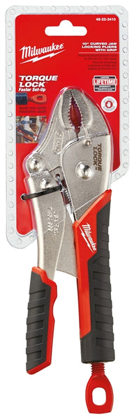 Milwaukee Torque Lock 48-22-3410 Locking Plier, 10 in OAL, 2 in Jaw Opening, Black/Red Handle, Comfort-Grip Handle