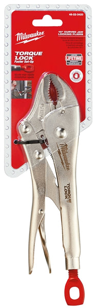 Milwaukee Torque Lock 48-22-3420 Locking Plier, 10 in OAL, 2 in Jaw Opening, Red/Silver Handle, Comfort-Grip Handle