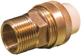 B & K 164-304NL Transition Pipe Adapter, 3/4 in, Solvent x MIP, Brass/CPVC