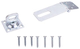 ProSource LR-125-BC3L-PS Safety Hasp, 3-1/2 in L, 3-1/2 in W, Steel, Zinc, 3/8 in Dia Shackle, Swivel Staple