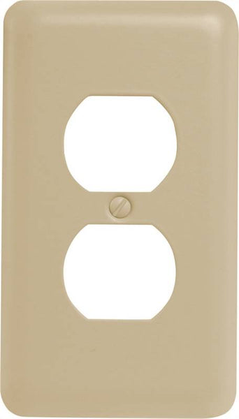 Amerelle 935DAL Receptacle Wallplate, 5 in L, 2-13/16 in W, 1 -Gang, Steel, Light Almond