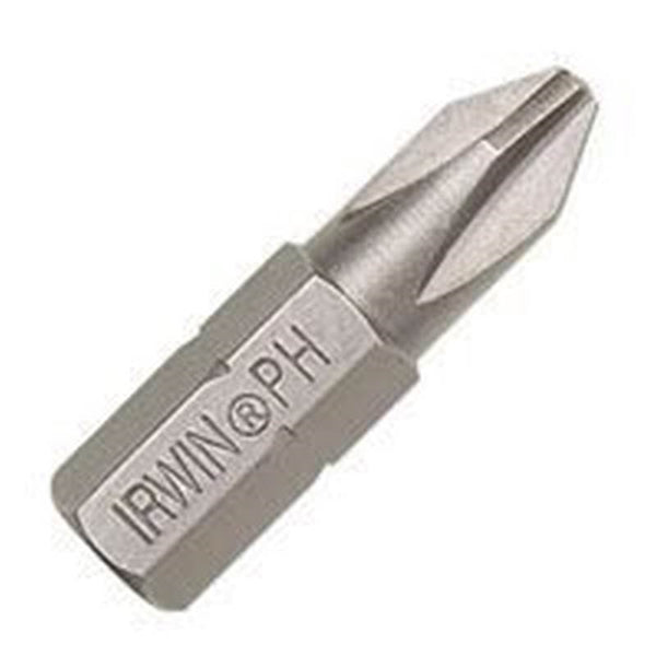 IRWIN 3510052C Insert Bit, #1 Drive, Phillips Drive, 1-4 in Shank, Hex Shank, 1 in L, High-Grade S2 Tool Steel