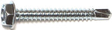 MIDWEST FASTENER 10281 Screw, #10 Thread, 1-1/2 in L, Hex, Socket Drive, Self-Drilling Point, Steel, Zinc