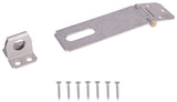 ProSource LR-132-BC3L-PS Safety Hasp, 4-1/2 in L, 4-1/2 in W, Steel, Galvanized, 7/16 in Dia Shackle, Fixed Staple