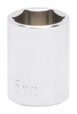 Vulcan MT6499420 Drive Socket, 15 mm Socket, 3/8 in Drive, 6-Point, Chrome Vanadium Steel, Chrome