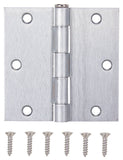 ProSource 20338SCX Square Corner Door Hinge, Steel, Satin Chrome, Loose Pin, 180 deg Range of Motion