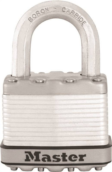 Master Lock Magnum Series M5XKAD Padlock, Keyed Different Key, 3/8 in Dia Shackle, 1 in H Shackle, Boron Carbide Shackle